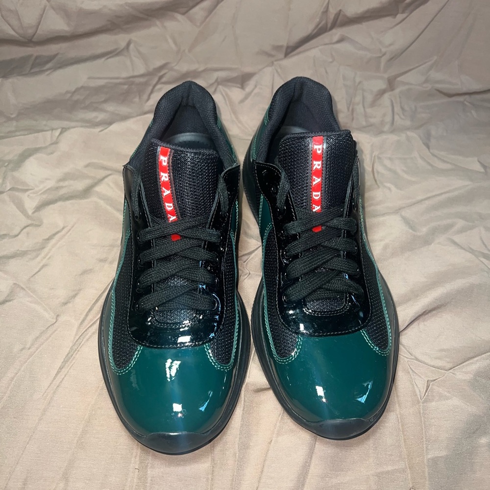 Size 7 1/2 Green & Black Prada Sneakers